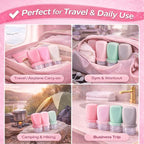 1 oz Silicone Travel Bottles, Leakproof Squeeze Bottle Mini Travel Size Container for Toiletries Lotion Shampoo and Conditioner Liquid Salad Dressing to go Condiment, TSA Approved, 4 Pack
