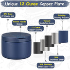 12oz Insulated Vacuum Food Jar with Buckle Lid Wide Mouth Soup Thermo for Hot Food Kids Leakproof Stainless Steel Lunch Container- Blue 1 Pack