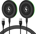 for Samsung Galaxy Wireless Charger Fast Charging Pad Compatibilty with Samsung S25 Ultra/S24 Plus/S23FE/S22/S21/S20,2 Pack 15W Wireless Phone Charger Android Desk for iPhone 17/16/15 Pro,Google Pixel