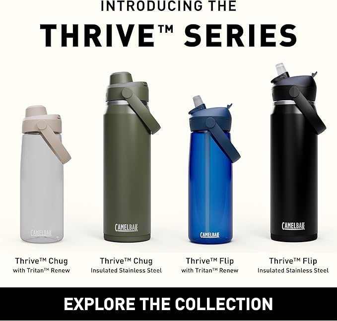 CamelBak Thrive Flip Straw Tritan Renew Water Bottle Oxford, 20oz