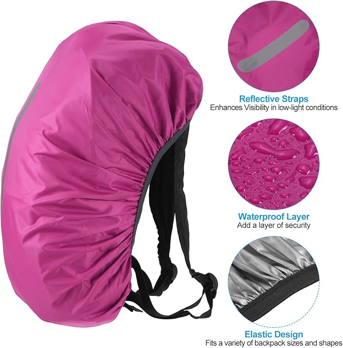 PATIKIL Waterproof Backpack Rain Cover, Non-Slip Backpack Cover with Vertical Reflective Strap Stay Dry for Hiking, Camping, Hunting
