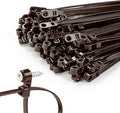 200 PCS 6 inch Brown Zip Ties with Screw Hole 70lbs Mountable head Cable Ties Straps Multipurpose Heavy Duty Nylon Cable Zip Ties with Screw Mounting Hole