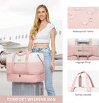 LOVEVOOK Weekender Bag, Large Travel Duffel Bag for Women with 2 Packing Cubes, Carry on Overnight Bag with Shoe Compartment, Mom Hospital Bags for Labor and Delivery