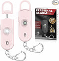 Personal Safety Alarm Keychain for Women 2PCS -130 dB Loud Siren with SOS Strobe Light, Flashlight, Double Speakers, Safe Defense Key Chain for Girls Kids Elders Emergency Call