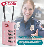 ANVIL 4 Digit Luggage Locks, TSA Locks for Luggage, Advanced TSA008 core, Alert Indicator for Your Travel Lock, Suitcase Lock. (3, Pink)