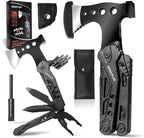 Camping Essentials 16 in 1 Multitool Camping Gear Gifts for Men Dad Multi Tool Survival Gear with Axe Hammer Pliers Saw Screwdrivers Bottle Opener Whistle with Sheath for Hiking Fishing