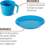 GSI Outdoors Cascadian 1 Person Table Set I 6-Piece Camping, Backpacking Mess Kit, Plastic BPA Free, Plate, Bowl, Mug, Cup & Cutlery Set