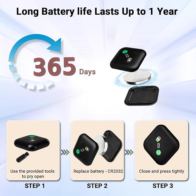 Dual-System Compatible Bluetooth Tracker for iOS or Android Key Finder, Item Locator, Smart Luggage Tracker, Pet Tracker Works with Apple Find My or Google Find Hub IP67 Waterproof Rating