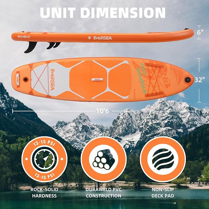 Inflatable Stand-Up Paddle Boards – Available 32"/33"/34" Widths Inflatable Paddle Board with SUP Accessories, Camera Mount, Basic All-Around SUP Board for All Skill Levels, Up to 450lbs