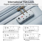 Hanke 29 Inch Expandable Checked Luggage Lightweight PC Hard Shell Luggage Suitcases with Wheels Travel Luggage Rolling Large Suitcase Travel Luggage Bag for Study Abroad.(Gray)