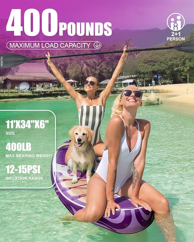 DAMA 11'*34"*6" Stand Up Paddle Board, Inflatable Paddle Board,Inflatable Paddle Boards for Adults w/a Wide, Smooth and Non Slip Deck, Versatile Styles, Suitable for Adults