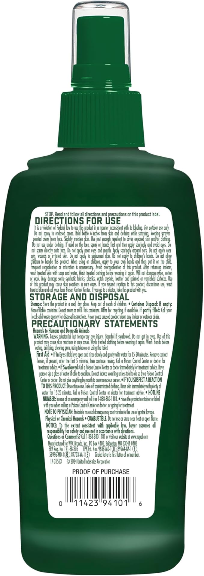 Repel Insect Repellent Sportsmen Max Formula Spray Pump 40% DEET, 6-Ounce, 12-Pack ,Yellow, 72.0 Fl.Oz