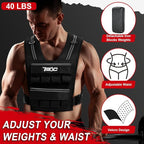 Adjustable Weighted Vest Men 19lbs/ 30lbs/ 40lbs Weights with Reflective Stripe, Weight Vest Woman Workout Vest for Strength Training,Running & Walking