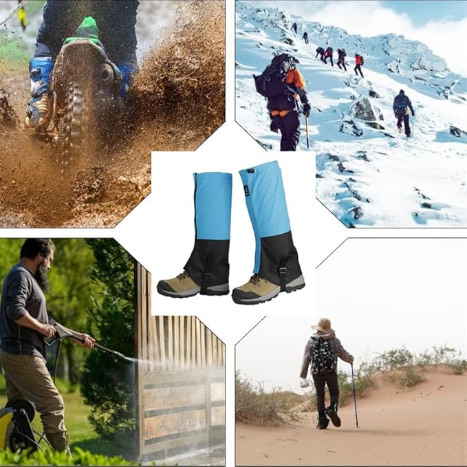 Gaiters for Hiking Waterproof, Leg Gaiters with Upgraded Zipper Design, Lightweight Shoe Gaiters for Men Women, Dirt-Proof Ripstop Hiking Gaiters, Breathable Boot Gators for Hunting