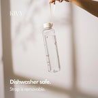 KIVY Clear water bottle 32oz [Lightweight & Shatterproof] Fits Backpack & Cupholder for Travel, Sports, School, Gym - Cute water bottle aesthetic - Cherry Edition