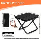 Portable Pocket Camping Chair,Ultralight Foldable Camp Stool with Compact Carry Bag, Heavy-Duty 220LBS Capacity for Outdoor Hiking, Fishing, Travel (Black)