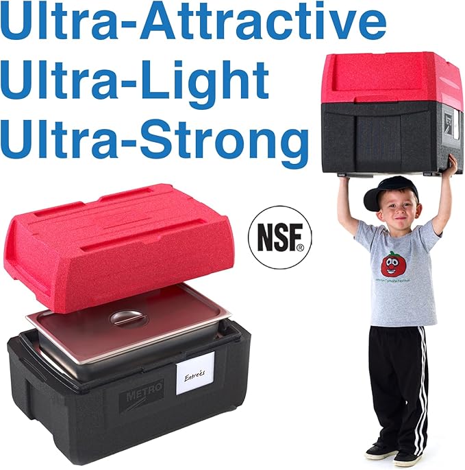 Metro Mightylite ML180XL Top Load Insulated Food Carrier - Professional-Grade Multipurpose Pan Carrier, Insulated Cooler and Food Warmer with Extra Capacity Lid - 45 qt or 5 Pan Capacity
