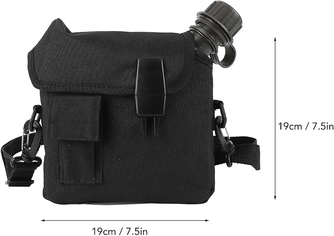 Outdoor Water Canteen, 1.5L Large Capacity Outdoor Water Bottle Handheld Portable Flat Camping with D Shaped Buckle & Adjustable Strap Buckle for Camping, Backpacking, Hiking