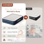 King Size Air Mattress with Built-in Pump, 18in Raised Heavy Duty Inflatable Bed, 1000lbs Maxs, Fast Inflatable Blow up Mattress with Carry Bag, Air Bed for Camping Sleepover Guest Room