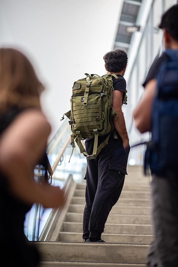 AMERICANPHOENIX 45L Elite Tactical Backpack | 3X Stronger Work & Military Backpack | Water Resistant and Heavy Duty | 3 Day MOLLE Bug Out Bag (Olive Green)