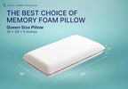Vaverto Queen Size Gel Memory Foam Pillow - 1-Pack Firm Foam Pillow for Neck, Shoulder Support - Ideal for Back, Side, Stomach Sleepers - Cooling Memory Foam Pillows for Home, Hotel, Hospital