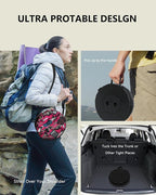 Upgraded Foldable Thickened Collapsible Stool, Portable Folding Seat, Adjustable Height Retractable, Suitable for Fishing, Hiking, Camping, BBQ, Party, Outdoor (Black)