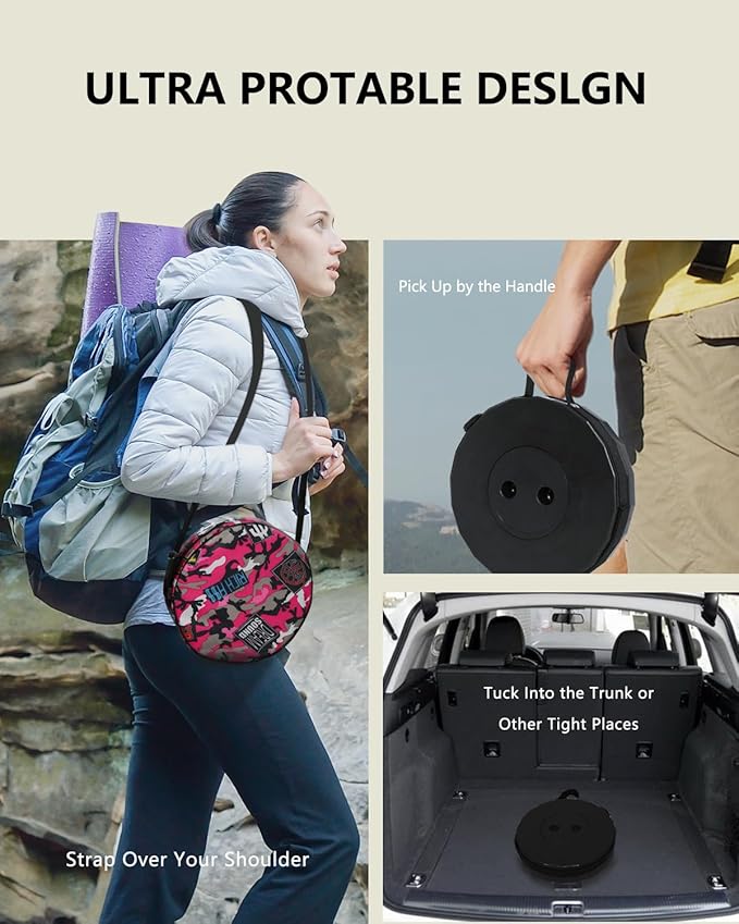 Upgraded Foldable Thickened Collapsible Stool, Portable Folding Seat, Adjustable Height Retractable, Suitable for Fishing, Hiking, Camping, BBQ, Party, Outdoor (Black)