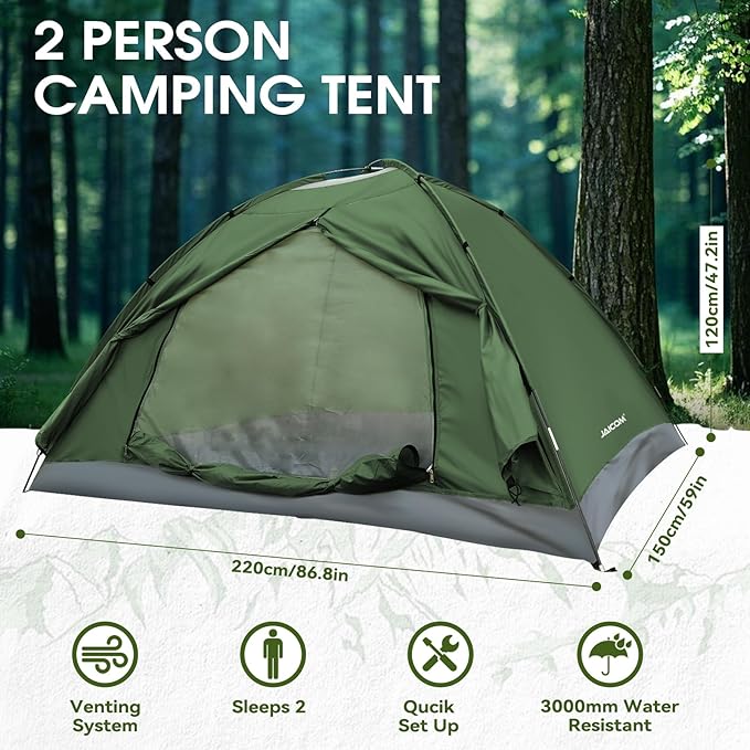 1/2/4 Person Camping Tent - Lightweight Backpacking Tent, Waterproof Windproof Easy Setup Hiking Tent, Suitable for Outdoor, Family, Camping, Hunting, Mountaineering Travel