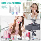 Zhehao 100 Pcs Mini Spray Bottles 2 ml Clear Glass Perfume Bottles Refillable Fine Mist Perfume Atomizer Portable Empty Sample Containers for Cleaning, Essential Oils, Travel (Clear Cap)