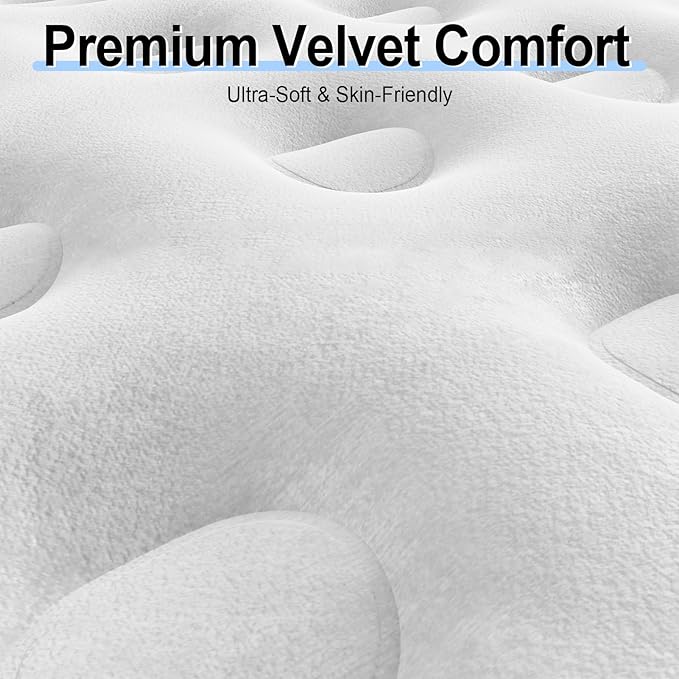 Queen Air Mattress wit with 1300mAh Battery Powered Pump,18"Raised Super soft and comfortable Dutch velvet fabric750lbs Support Portable Inflatable Mattress,Air Bed for Camping, Home and Guest-Blue