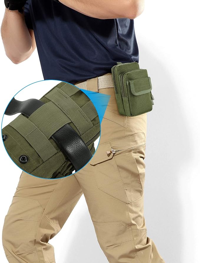 2 Pack Molle Pouches - Tactical Compact Water-Resistant EDC Pouch Bag Small Utility Pouch