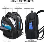 DUSLANG Anti-Theft Laptop Backpack, Black, 15.6-14-13 Inch Laptop Sleeve, USB Charging Port