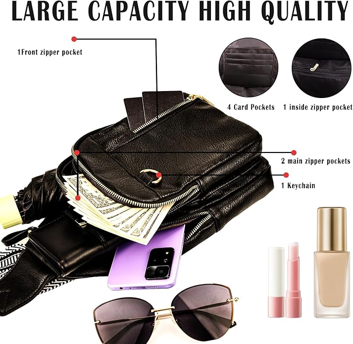 Cross Body Bags for Woman Men Sling Bag Chest Bag with Adjustable Strap Crossbody Handbags Women's Crossbody Bags