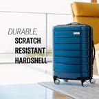 Samsonite Omni 2 Global Carry-On Spinner Luggage - Compact Size For International Travel - Airline-Approved - Features Expandable Polycarbonate Shell, 360° Wheels, USB Power Hub - Lagoon Blue