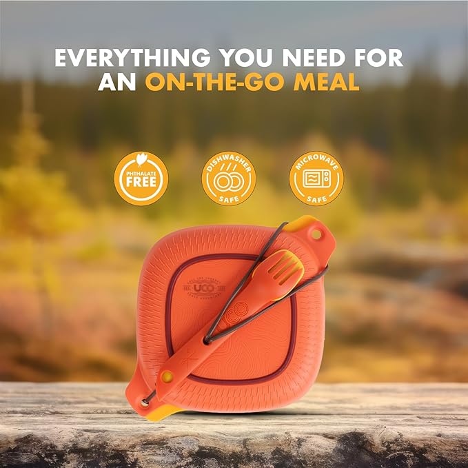 UCO 6-Piece Camping Mess Kit with Bowl, Plate, Camp Cup, and Switch Spork Utensil Set