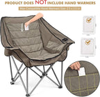 Oversized Fully Padded Camping Chair with Removable Foot Pocket, Heavy Duty Comfy Folding Camp Sports Chair for Adults, Summer, Winter, Outdoor, Ice Fishing, Hunting, RV, Cup Holder, XL, 400 LBS