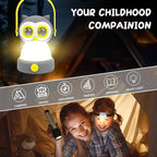 Portable LED Camping Lantern, Head Lamp Kit, Lightweight Battery Powered LED Flashlight for Indoor Outdoor, Kids Camping Gear Gift for Children's Day, Birthday, Easter, Adventure(Owl Set)