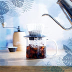 Carita WDG-155#05065 Wave Series Glass Coffee Dripper for 1-2 People, Smoky Blue