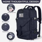 ETRONIK Gym Bags for Men Women, Military Travel Duffle Bag Backpack with Shoe Compartment, 3 in 1 Carry on with Wet Pocket, Weekender Overnight Range Backpack for Workout Football Gym, Blue