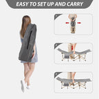 Folding Camping Cot for Sleeping, Portable Cots for Adults, Heavy Duty Cot Bed 550LBS(Max Load), Extra Wider Cots with Large Pocket for Outdoor, Office, Beach