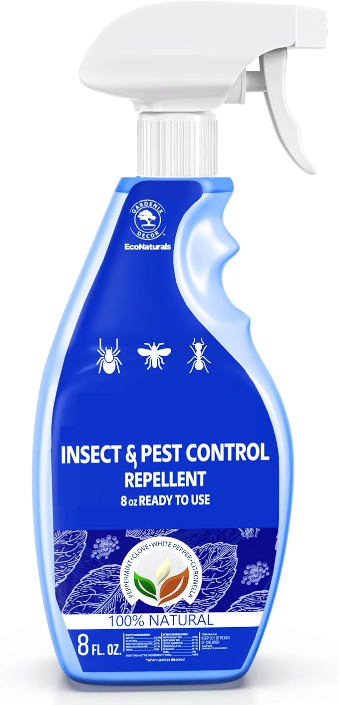 All Natural Bug Spray for Home - Non-Toxic Peppermint Oil Insect and Pest Control Kit - 8 oz Ready-to-Use Bug Spray - Indoor and Outdoor Protection- Ant Spray - Spider Repellent Indoor