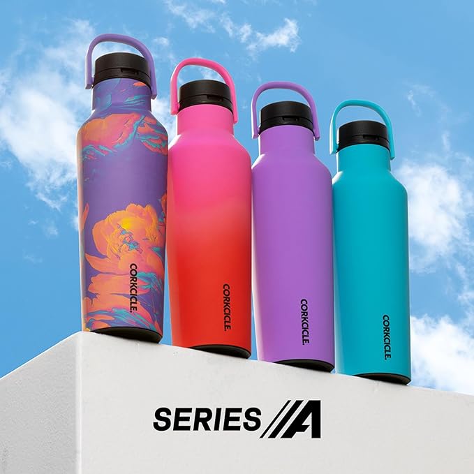 Corkcicle Sport Canteen - Keeps Drinks Cold 25 Hours - Stainless Steel Water Bottle - Triple-Insulated - Spill-Proof - Summer Drinkware Gift - Keeps Drinks Ice Cold - 20 oz - Varsity Purple