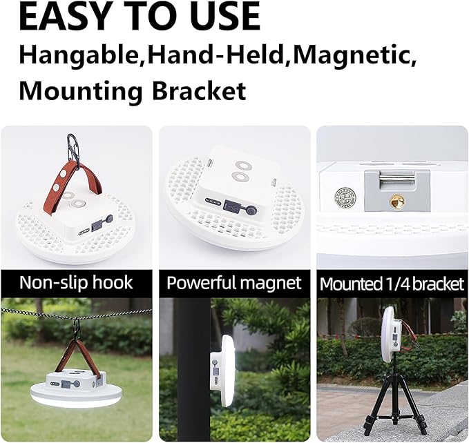 16500mAh Camping Tent Light, 4000LM 3 Color Lighting Modes IPX5 Waterproof Led Hanging Tent Lantern Rechargeable Emergency Portable Magnet Outdoor Wireless Camping Lights