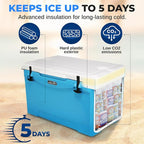 SereneLife Ultra-Tough 25-75 Quart Rotomolded Cooler Box, Holds Upto 64 Cans, Keeps Ice Up to 5 Days, Heavy-Duty Insulated Portable Ice Chest Box, Ideal for Camping, Beach, Picnics, Tailgating, etc