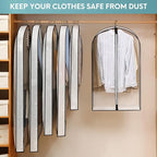40" Clear Garment Bags for Hanging Clothes, 4" Gusseted Suit Bags for Closet Storage, Hanging Clothes Storage Suit Cover Bags with Zipper for Coats, Jackets, Shirts, 4 Packs