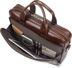 Augus Leather Messenger Bag for Men Vintage Travel Backpack 17 inch laptop Briefcase Shoulder Bags