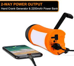 Rechargeable Hand Crank Flashlight/Generator/USB Charger for Phone and Emergency Survival Situations (Orange)