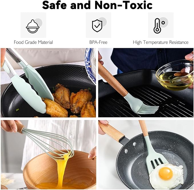 Camping Accessories Kitchen Cooking Utensils Set - Portable Outdoor Camp Cookware Set, Silicone Camper Essentials Gear Must Have Supplies for Travel RV BBQ Grill Picnic Hiking