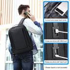 FENRUIEN Business Travel Backpack for Men, Expandable Water Resistant Computer Backpack with USB Port, Black Laptop Backpack 15.6 Inch for College/Work