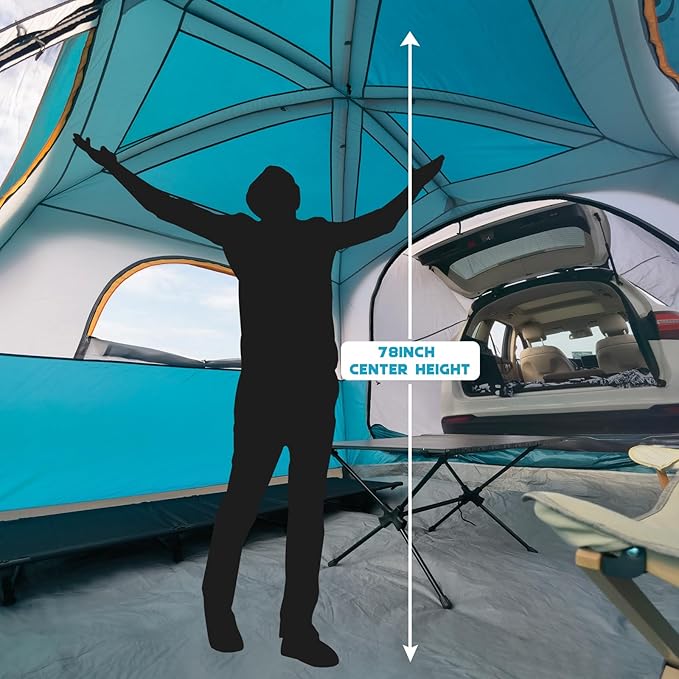 UNP SUV Tent for Camping, 6-Person SUV Tailgate Tent - Easy Set Up with Rainfly, 10'x9'x78in(H)